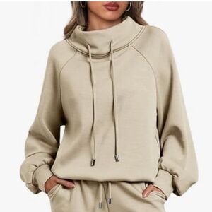 Automet Drawstring Loose Fit Pullover Sweatshirt Size Medium